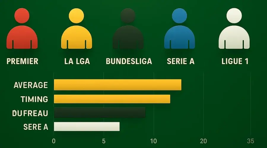 Comparaison statistique des premiers buts dans les cinq grands championnats européens