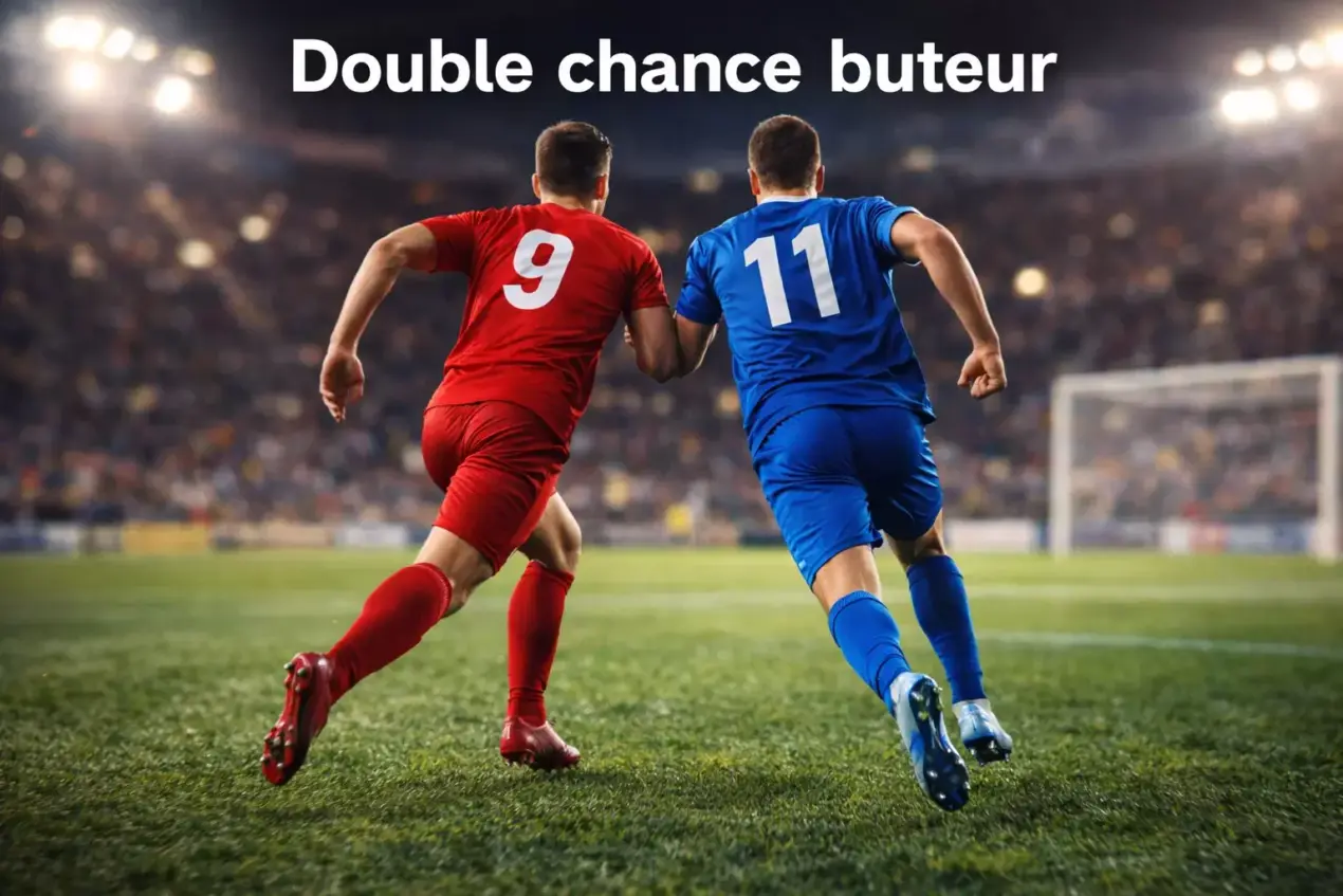 Deux attaquants de football courant ensemble vers le but lors d'un match