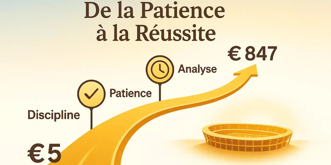 Chemin inspirant du succès dans les paris, de 5€ à 847€