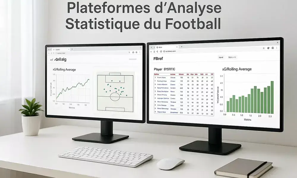 Écrans montrant les plateformes Understat, FBref et WyScout pour l'analyse statistique